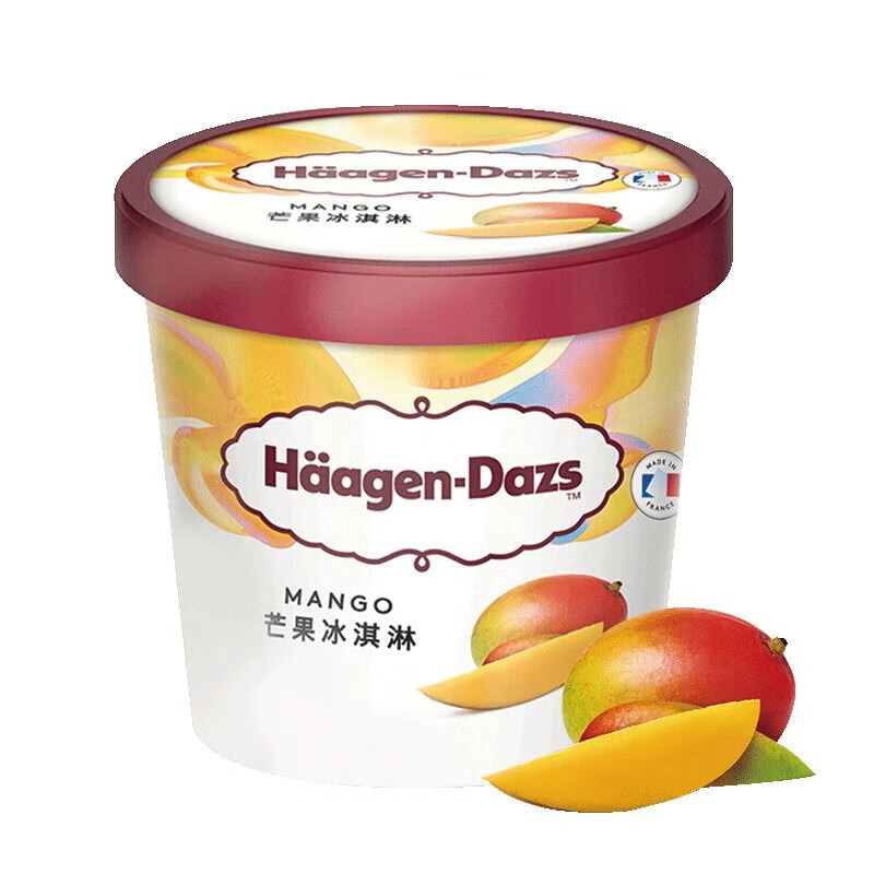 哈根达斯（Haagen-Dazs）经典芒果口味冰淇淋 100ml/杯 雪糕