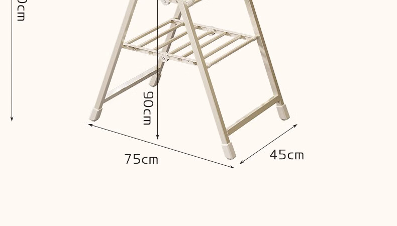 BIX Floor-Standing Clothes Rack for Bedroom, Home Drying Rack, Simple Coat And Hat Stand, Indoor Balcony Clothes Hanger, 1.8m Double-Layer 4