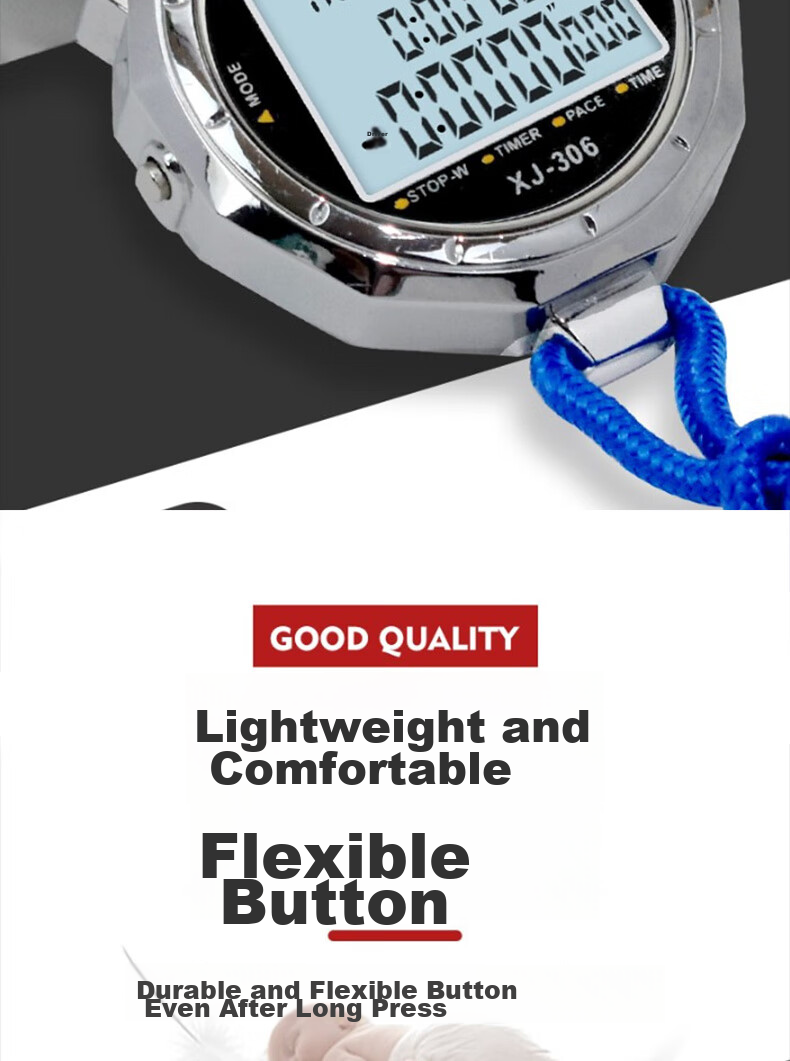 GEDUN Stopwatch, 3 Rows 100 Laps Dedicated Timer for Running, Sports, Fitness, Track And Field, Swimming, Multifunctional 17