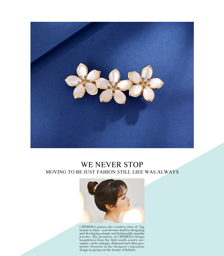 CHIMERA Cat's Eye Hair Clip for Women, High-End Barrette, Side Clip, Back of Head Clip, Mid-Autumn Festival Gift 1
