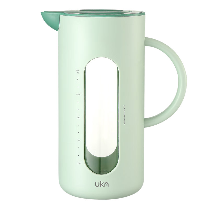 UKA Glass Water Pitcher Cold Water Jug High Temperature Resistant Large Capacity Household Tea Kettle Green