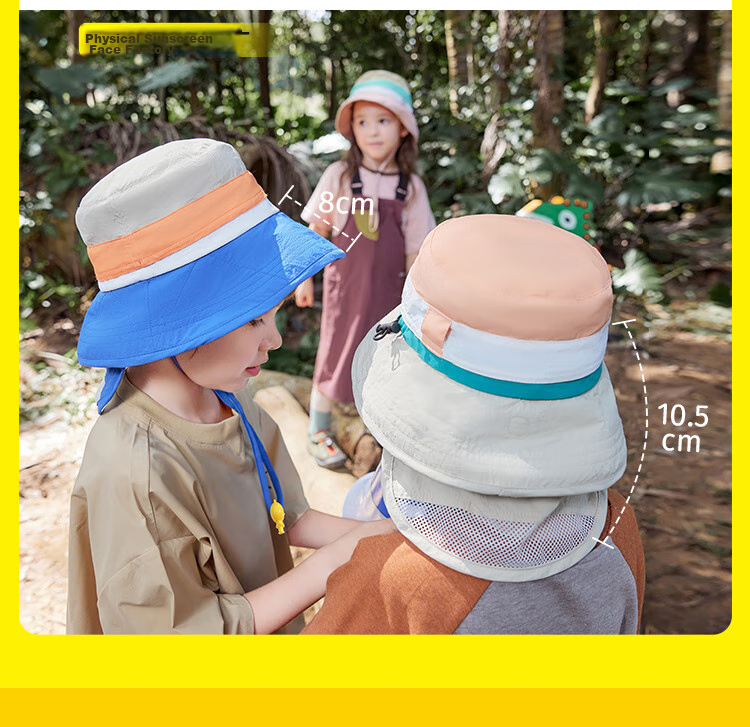 Lemonkid Children's Sun Protection Hat for Boys And Girls, Summer Sun Hat, Fisherman Hat, Shawl Bucket Hat, Grape Milkshake Color, Size 50 10