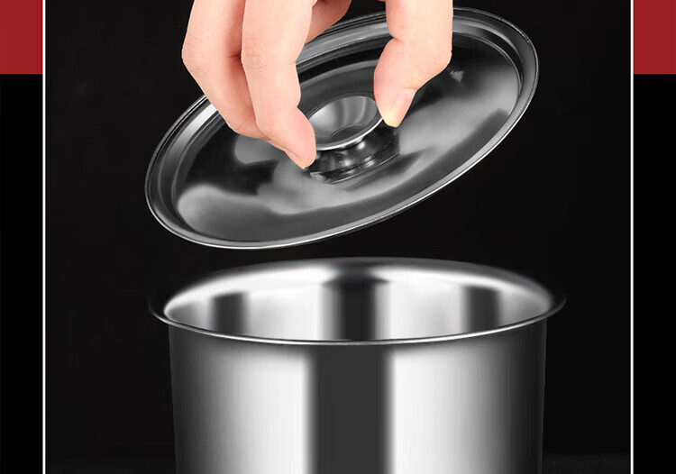 Baijie Seasoning Container, Stainless Steel Condiment Jar, Spiced Bowl with Lid, Thickened Lard Canister, Condiment Bucket, Oil Basin, Seasoning Pot 3