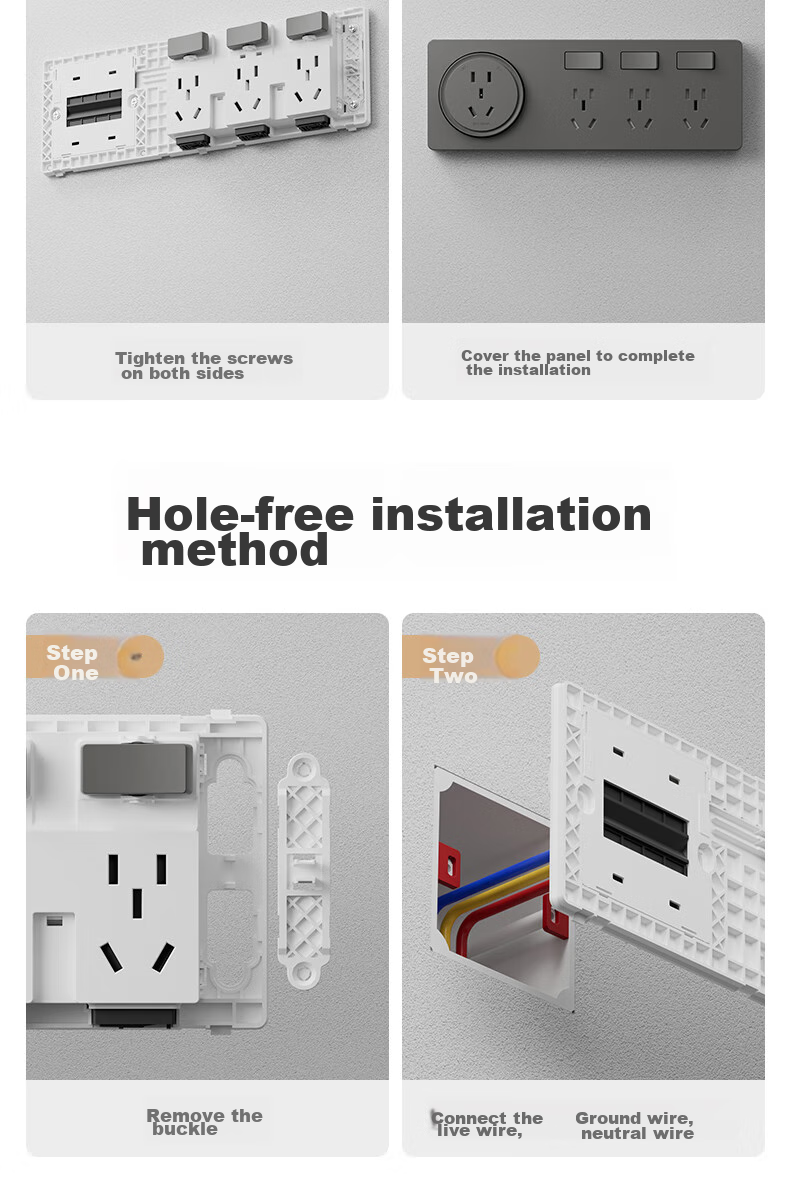 Xiya 86-Type Expandable Socket, 21-Hole Kitchen Extension Multi-Outlet Converter, Track Socket, Wireless Power Strip 11
