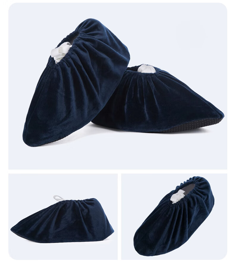 Siwangongli Velvet Shoe Covers, Home Fabric Thickened Non-Slip Wear-Resistant, for Machine Room Indoor Students And Adults Foot Covers, SW2324 17