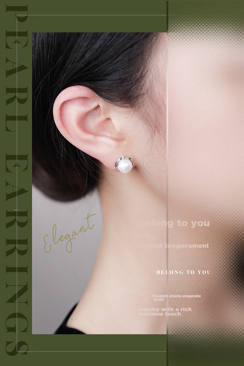 MANHE S925 Silver Stud Earrings for Women, Freshwater Pearl Earrings, Birthday Valentine's Day Gift for Girlfriend Or Mother 4