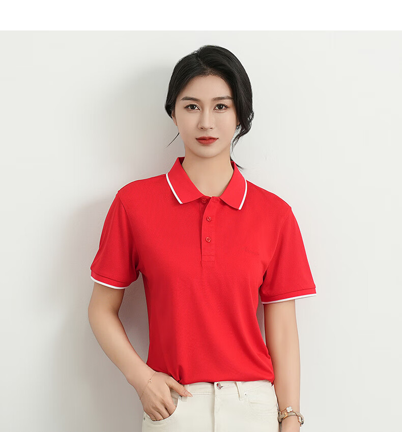 ROMON Ice Silk Short-Sleeve T-Shirt for Women, Summer POLO Collar Undershirt, Casual Business Commute Workwear, Cool-Feeling Lapel Top 14