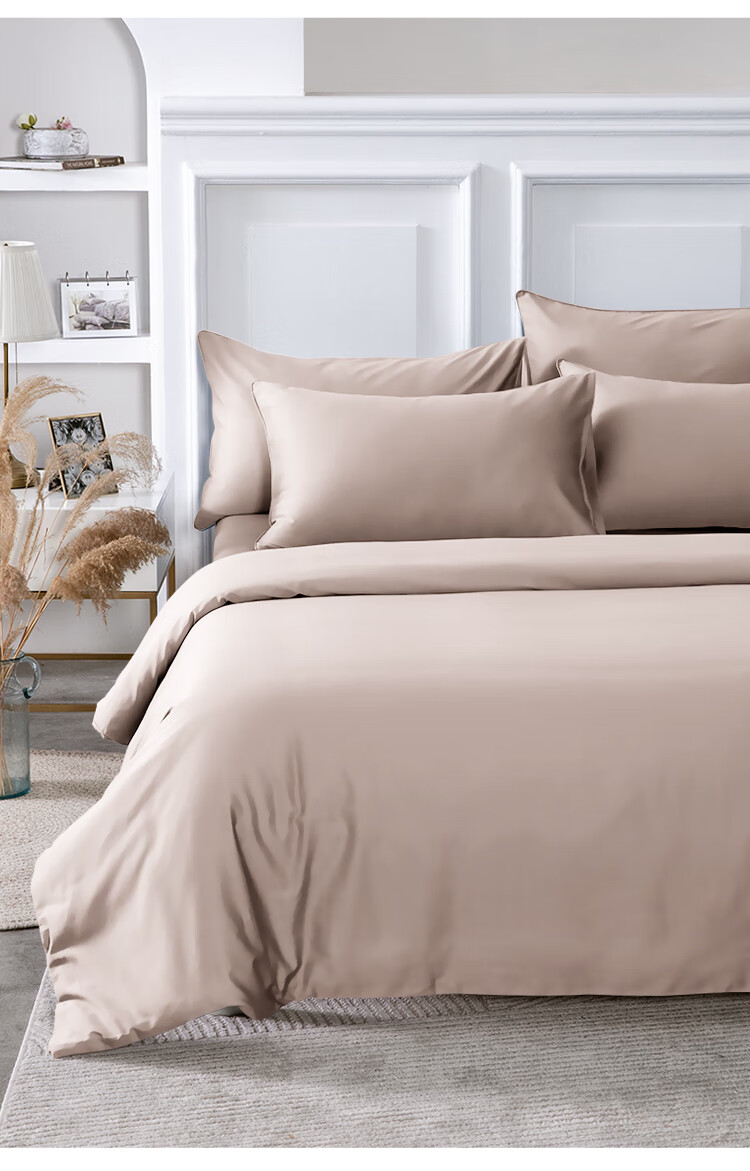 One's Member 50-Count A-Class Pure Cotton Xinjiang Long-Staple Cotton Bedding Set: Duvet Cover, Bed Sheet, Pillowcases, And Bed Skirt - Bed Sheet Style - 1.8m - Prussian Blue 14