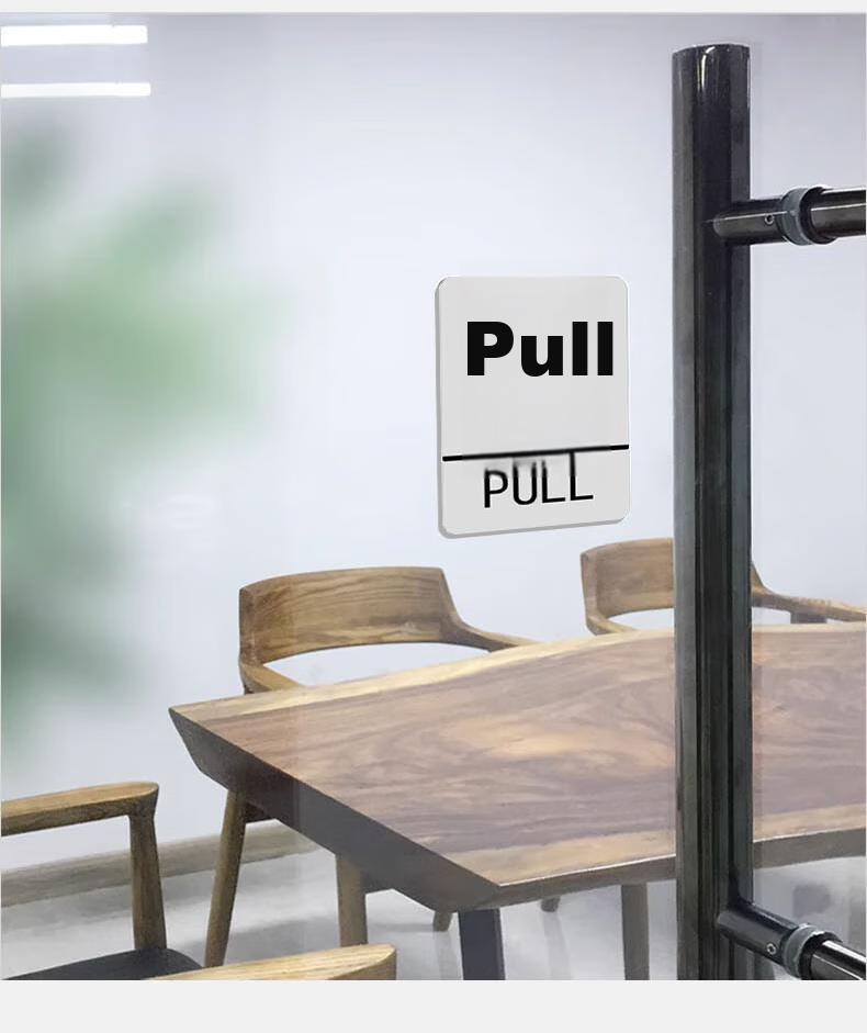 Modouyu Acrylic Sliding Door Sticker, Shop Glass Door Supermarket Entrance Sliding Sign, Warm Reminder Push-Pull Sticker, 10*8cm 7
