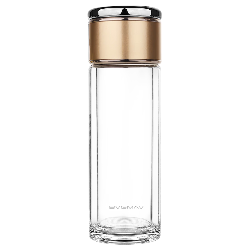 BVGMAV British Tea Infuser Glass Cup for Men And Women, Double-Layer Glass Water Mug, Portable Car Cup, High-End Gift