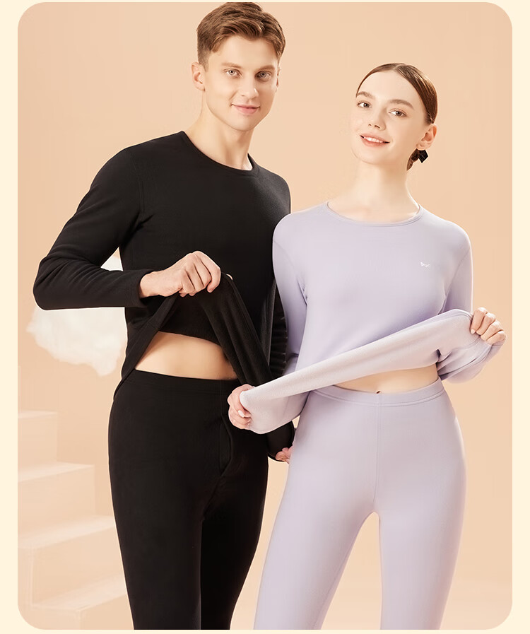 MiiOW [Mutton Protein] Women's Thermal Underwear, Fleece-Lined And Thickened Autumn Top And Bottom Set, Base Layer Underwear for Wome 21
