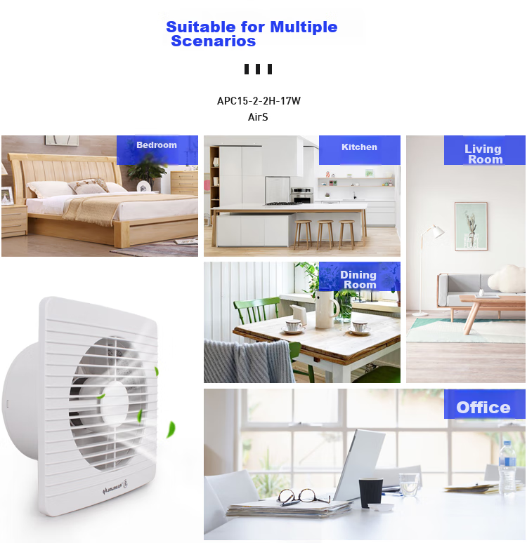 JINLING Window And Wall Exhaust Fan, Kitchen And Bathroom Ventilation Fan, Low Noise Exhaust Fan, Powerful Air Extractor, 6-Inch APC15-2 14