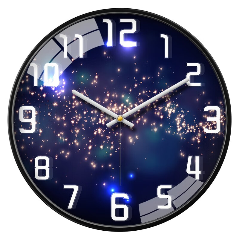 Momen Wall Clock, Creative Bedroom Timepiece, Home Living Room Wall-Mounted Clock without Drilling, Galaxy Quartz Clock, 36cm