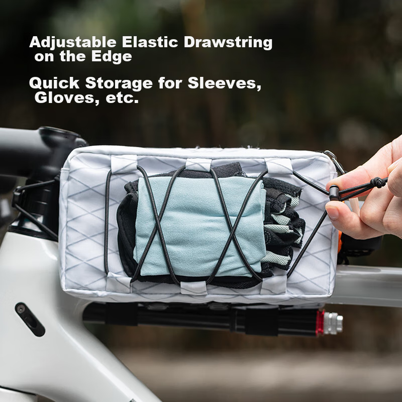 ROCKBROS Bicycle Handlebar Bag, Front Bag, Top Tube Bag, Mountain And Road Bike Saddle Bag, Suspended Installation Cycling Equipment, Black