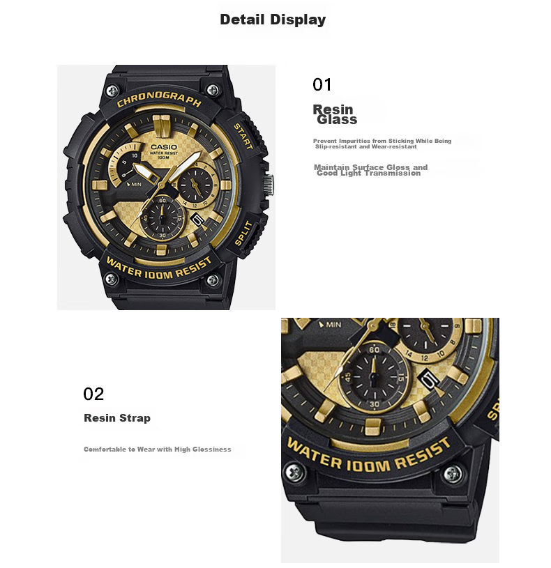 Casio Watch for Men, Black Knight Black Gold Sports Youth Student Waterproof Digital Watch for Men And Women, MCW-200H 6