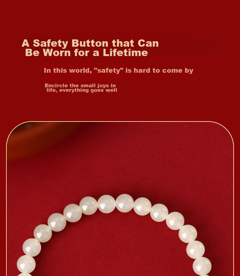 Zhenshangyin Chinese Gold Hetian Jade Silver Bracelet for Women, Camellia Beaded Bracelet, Birthday And 520 Gift for Girlfriend Or Wife, S925 7