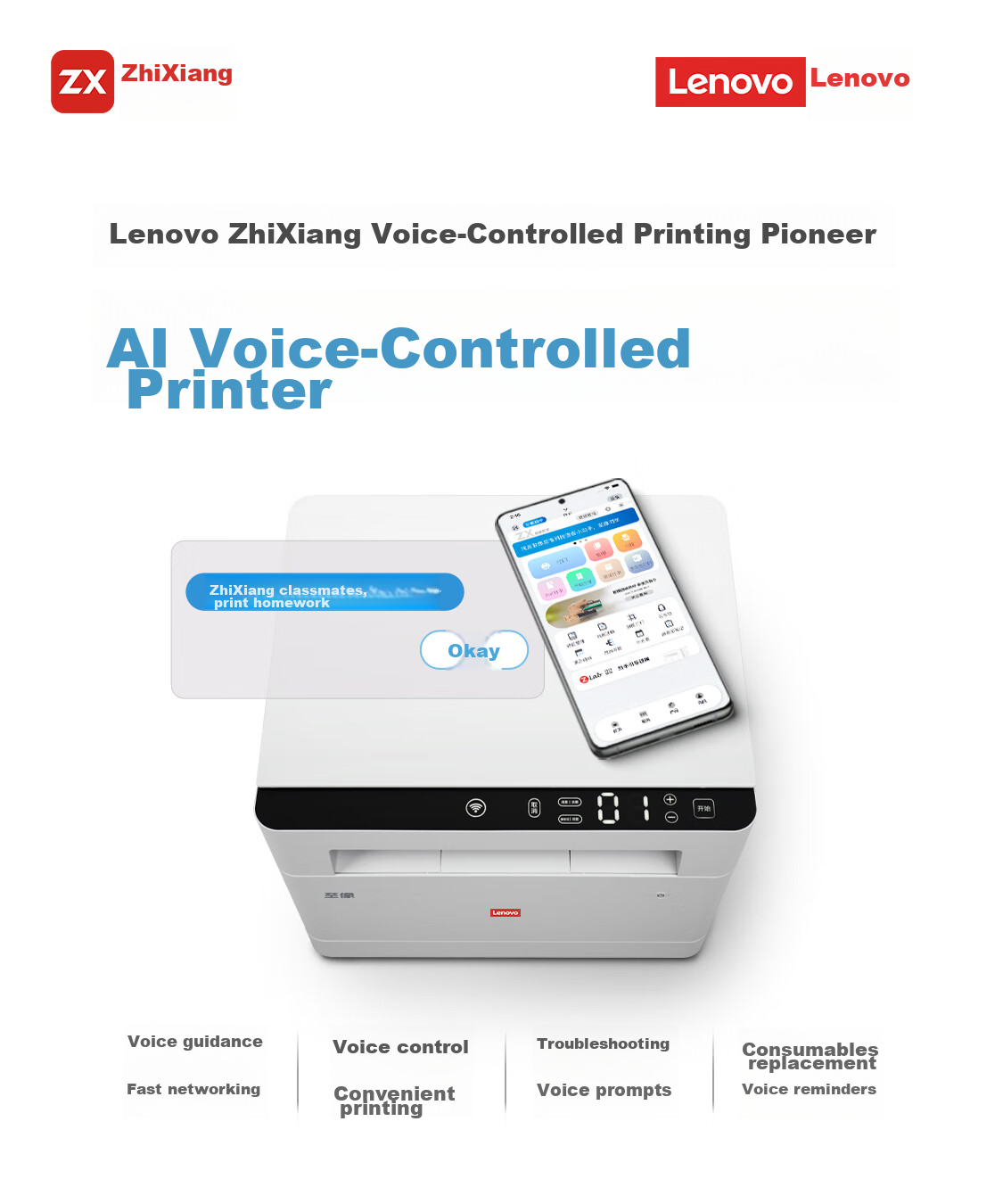 Lenovo M1688DW Pro Laser Printer for Home And Office Use, Student Mobile Wireless Study Homework Printer, Automatic Duplex Printing, Copying And Scanning All-In Machine 2