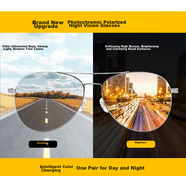 CAPONI Night Vision Glasses for Men And Women, Polarized Photochromic Sunglasses, Day And Night Use, Specialized for Night Driving, Anti-Glare 3