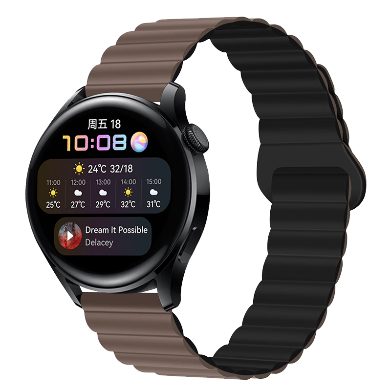 Mashi Compatible with Huawei Watch Bands for Watch5/4/3/GT7/6/5/gt4/3/2/Pro/Honor Magic2/OPPO Watch4Pro/X, Magnetic Silicone Strap for Autumn And Winter Wearing