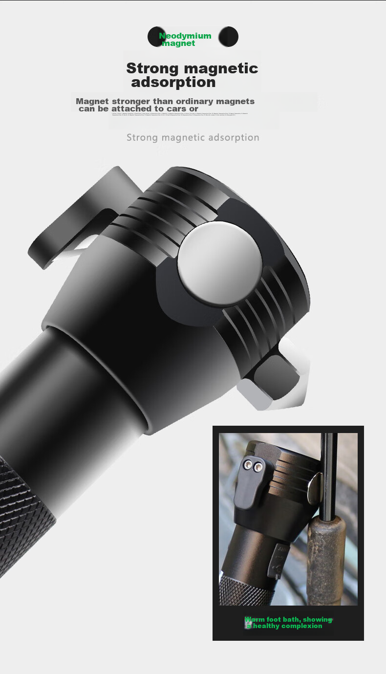 Jumu Safety Hammer, Car Window Breaker, Vehicle Escape Device, Fire Rescue Hammer, Multifunctional Flashlight, Emergency Light 10