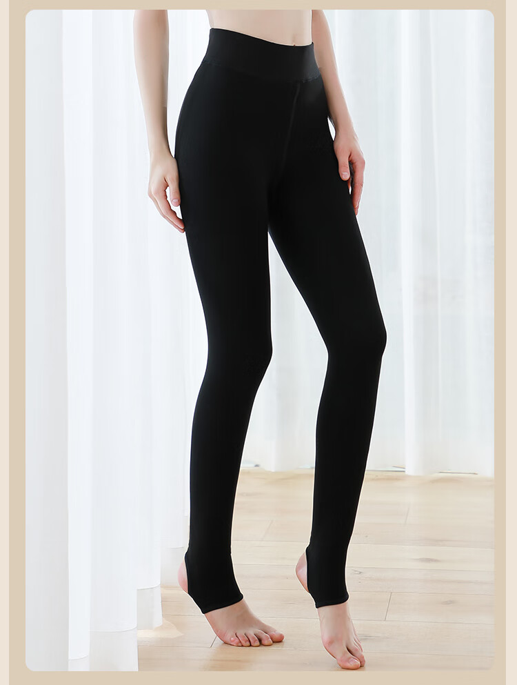 LangSha High-Waisted Leggings for Women, Autumn And Winter Slimming Pants, Thermal Thick Fleece-Lined Tights, Black One-Piece Pants 18