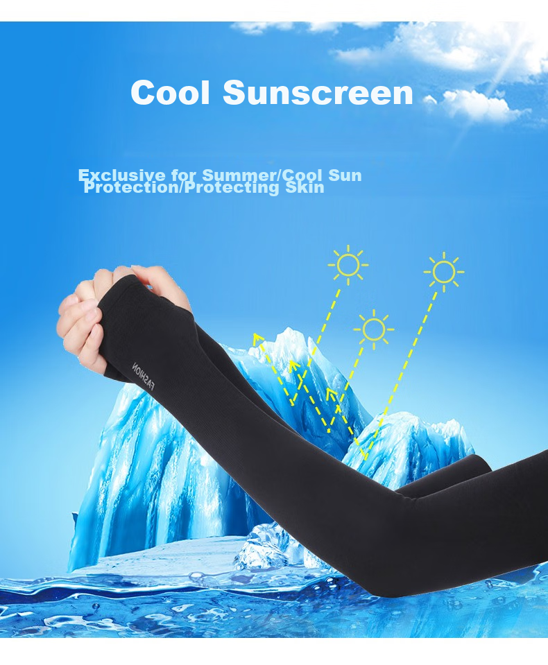 LAC Ice Sleeves for Men [Set of Four], Sun Protection Arm Sleeves for Women, Ice Silk Sleeves, Cycling Arm Guards, Sleeve Covers, Arm Sun Protectio 1