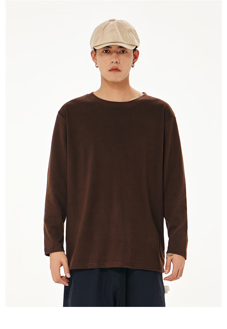JEANSWEST LIFE Men's Long Sleeve T-Shirt Winter Thick Warm Fleece-Lined Crew Neck Thermal Shirt 14