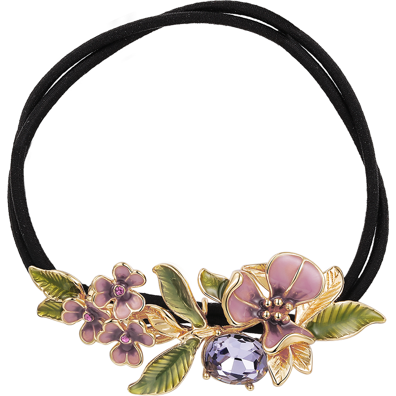 She's Van Gogh Iris Handmade Oil-Dripping Hair Ties, Gradient Flower Double-Strand Elastic Hair Bands, Birthday Gift