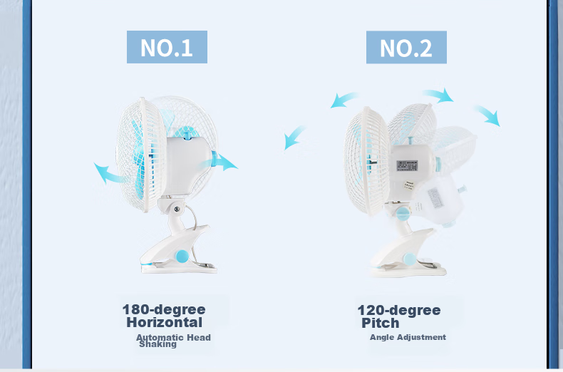 SHINEE Mini Desk Fan, Table Fan, Clip-On Fan, Wall-Mounted Fan, Quiet Electric Fan for Student Dormitory Bedside And Office Use, FJ7-01 7