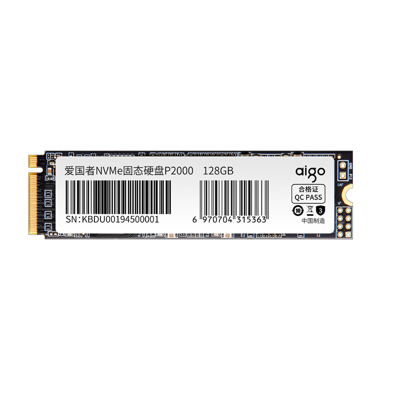 Aigo 128GB SSD, M.2 Interface, NVMe Protocol PCIe 3.0, Selected Chips, Compatible with Laptops And Desktops, Read Speed 1700MB/s P2000