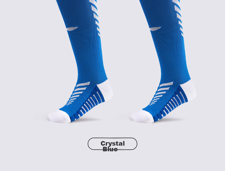 Li-Ning Soccer Socks for Adults, Children And Students, Non-Slip Long Over-Knee Socks with Terry Bottom, Sports Training Socks for Men And Women, Blue, M Size 27