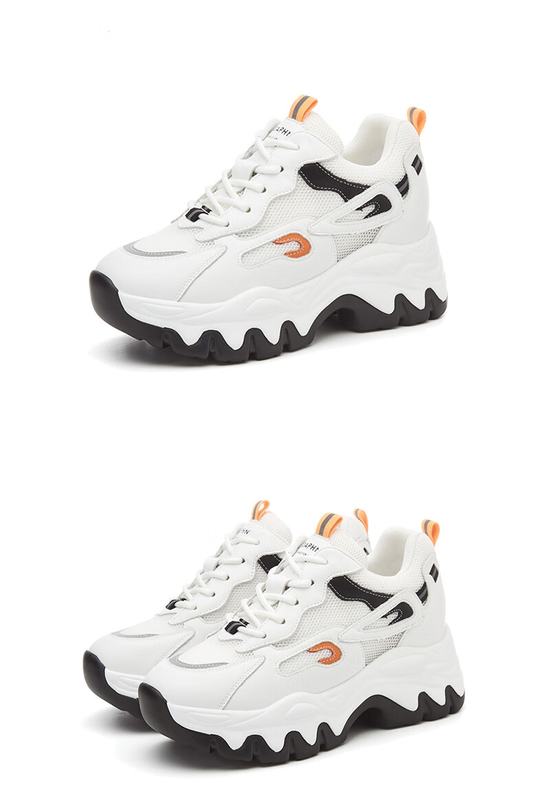 DAPHNE Women's Platform Dad Sneakers with Mesh Breathable Fashion Casual Sports Shoes 4623101126 White Apricot 35 12