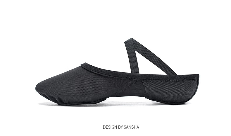 Sansha Adult Ballet Practice Shoes, Elastic Mesh with Leather Sole, Cat Paw Dance Shoes, Breathable Soft Shoes, 357X Meat Size 37 16