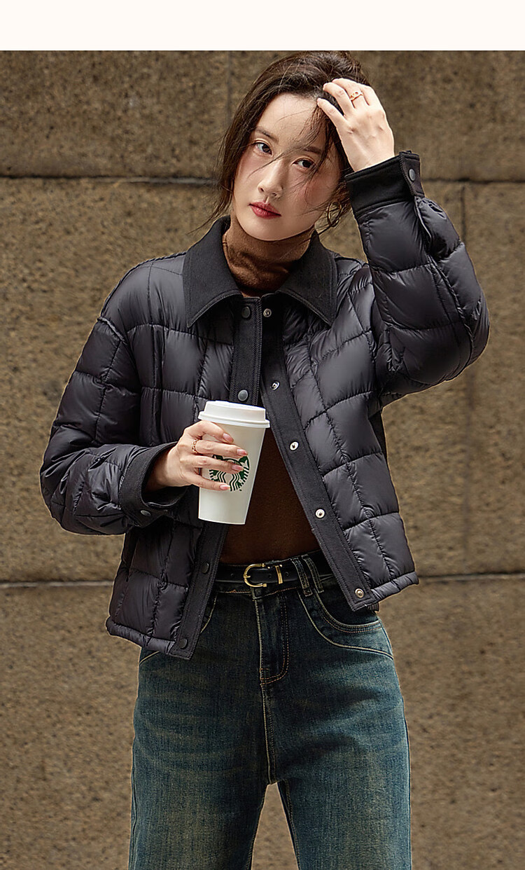 Demana Snowfield Roaming Winter 420T Nysfong Matte Velvet-Locked 90% Duck Down Shirt-Style Down Jacket for Women 12
