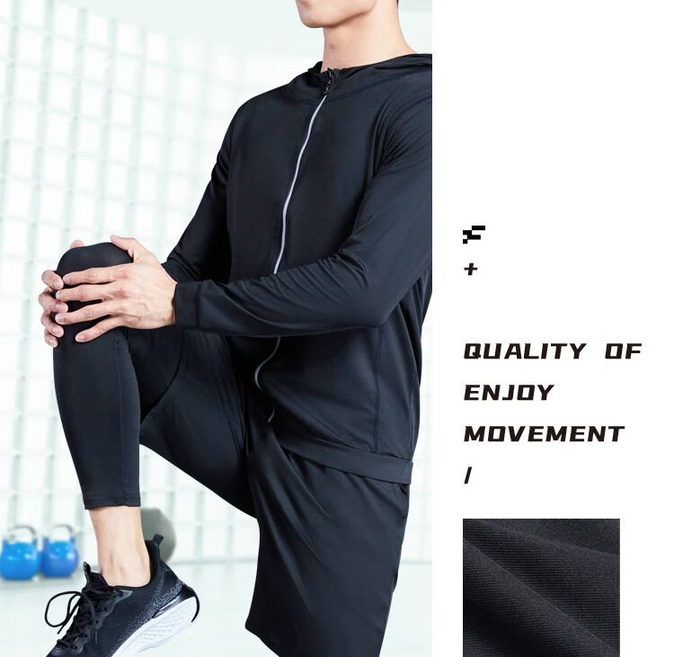 Fandimu Men's Sports Set, Quick-Dry Cool Short-Sleeve T-Shirt, Fitness Wear, High-Elasticity Training Breathable Track Running Badminton Outfit 13