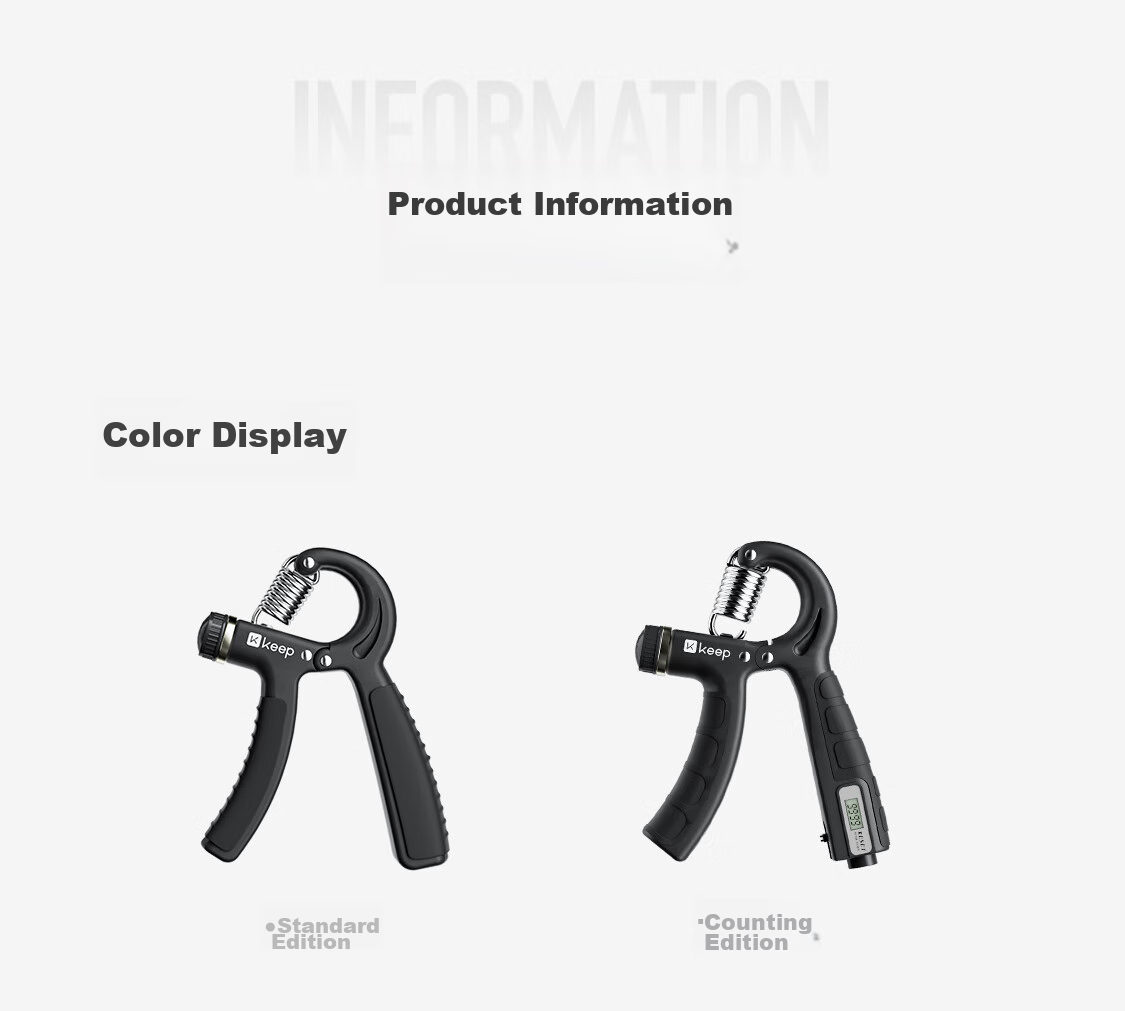 Keep Adjustable Grip Strengthener, Hand Exerciser for Men's Rehabilitation, Wrist Ball for Children's Arm Training Exercise, Black 31