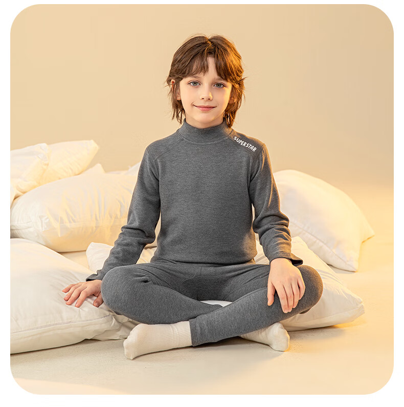 YING BO LUN Girls' Thermal Warm Underwear Set Autumn Winter Long Johns for Girls Champagne 130 12