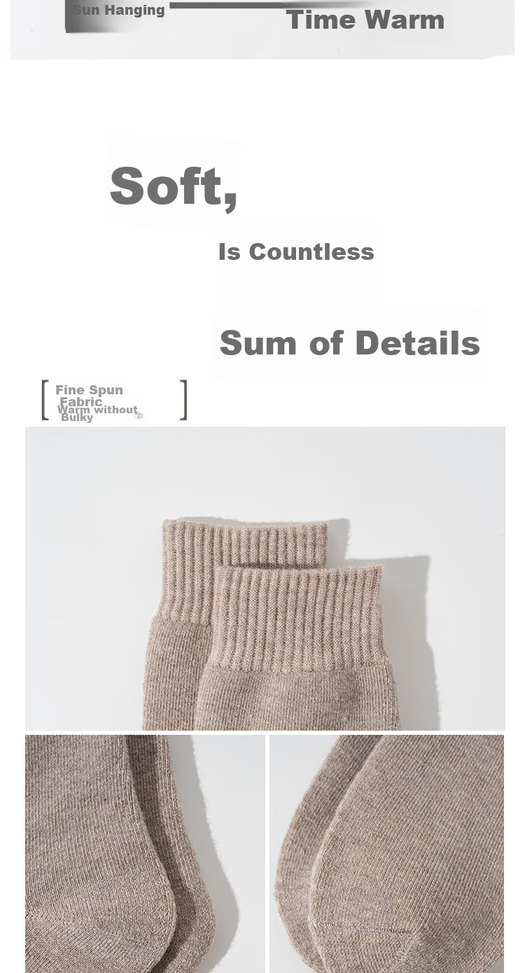 Mianwuqi Thick Wool Socks for Men And Women, Winter Cold-Resistant, Odor-Proof, High-Calf, Fleece-Lined, Warm, Heat-Retaining, Soft And Comfortable Women's Mixed 9