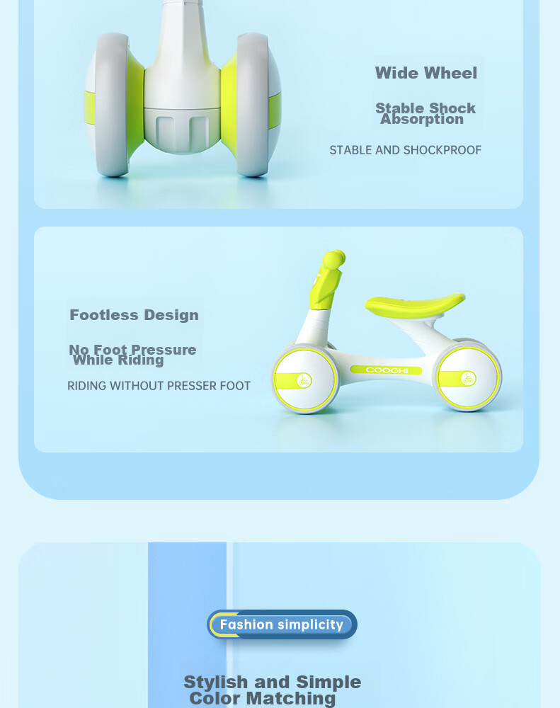 COOGHI Baby Walker, Anti-O Leg, Anti-Rollover, for Ages 1-3, Quiet Wheels, Eco-Friendly, Lightweight, Birthday Gift, Kuqi B1 17