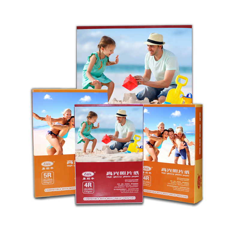 Elifo Photo Paper, 7-Inch Photo Paper, 7-Inch Printing Paper, 5R High Gloss Inkjet Printer Specialized Photo Paper, 230g, 100 Sheets