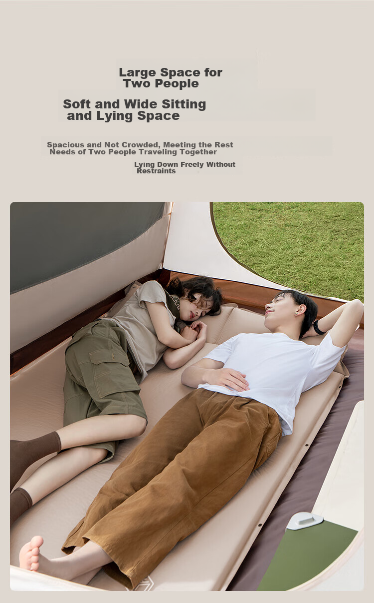 JD Original Automatic Inflatable Mattress, Outdoor Camping Mat, Moisture-Proof Pad, Air Mattress, Floor Mat for Sleeping, Air Bed, Double Size, 8cm Thick 10