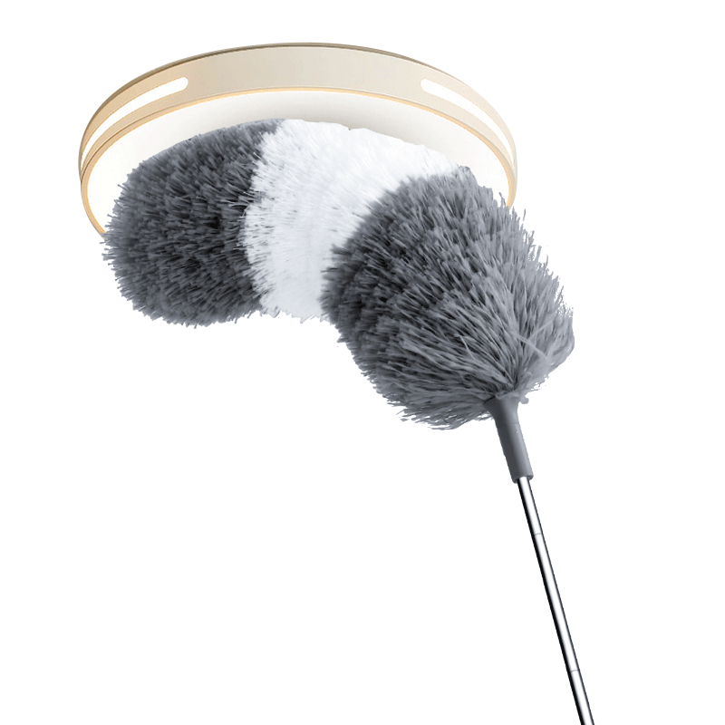 JUQI Electrostatic Duster, Extendable Feather Duster, Ceiling Dust Removal Tool, Spider Web Cleaning Device, 2.8 Meters Long
