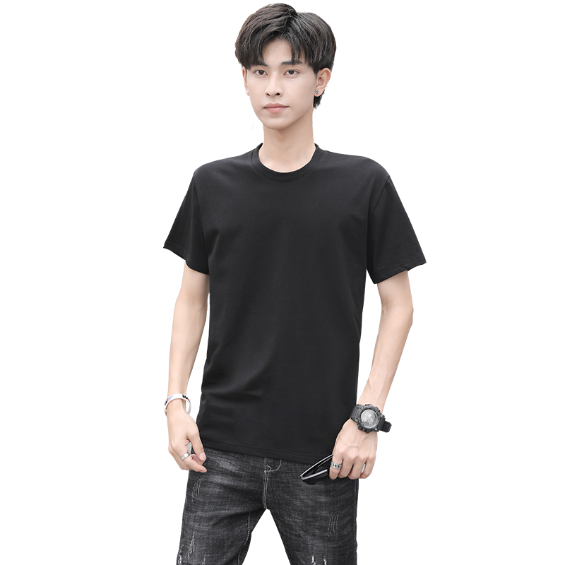 MiiOW Men's Short Sleeve T-Shirt 100% Combed Cotton Antibacterial Breathable Summer Thin Base Layer Shirt