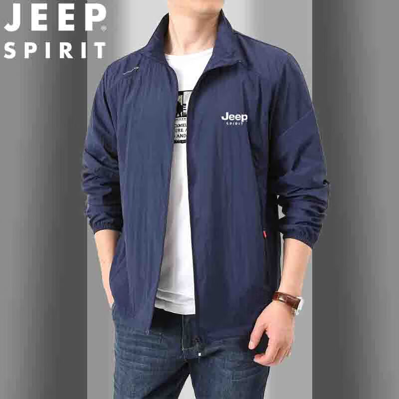 Мужская куртка JEEP SPIRIT с защитой от солнца, летняя свободная куртка, для активного отдыха и рыбалки, королевский синий, 3XL