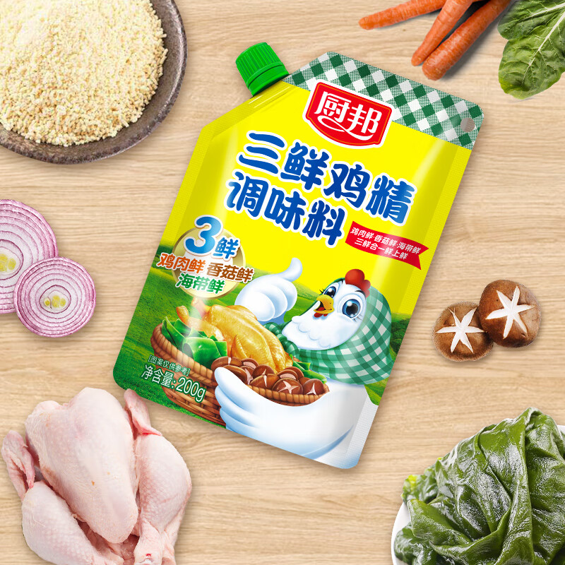 厨邦三鲜鸡精200g 加嘴袋装 加倍提鲜增香 火锅煲汤凉拌炒菜调味料