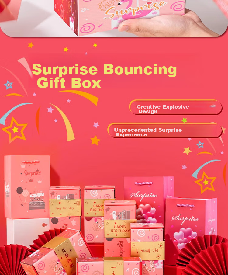 Dipuer Surprise Bouncy Box, Red Packet, Money Explosion, New Year's Gift, Valentine's Day Present, Ceremonial Gift for Boyfriend Or Girlfriend, Birthday Gift 2