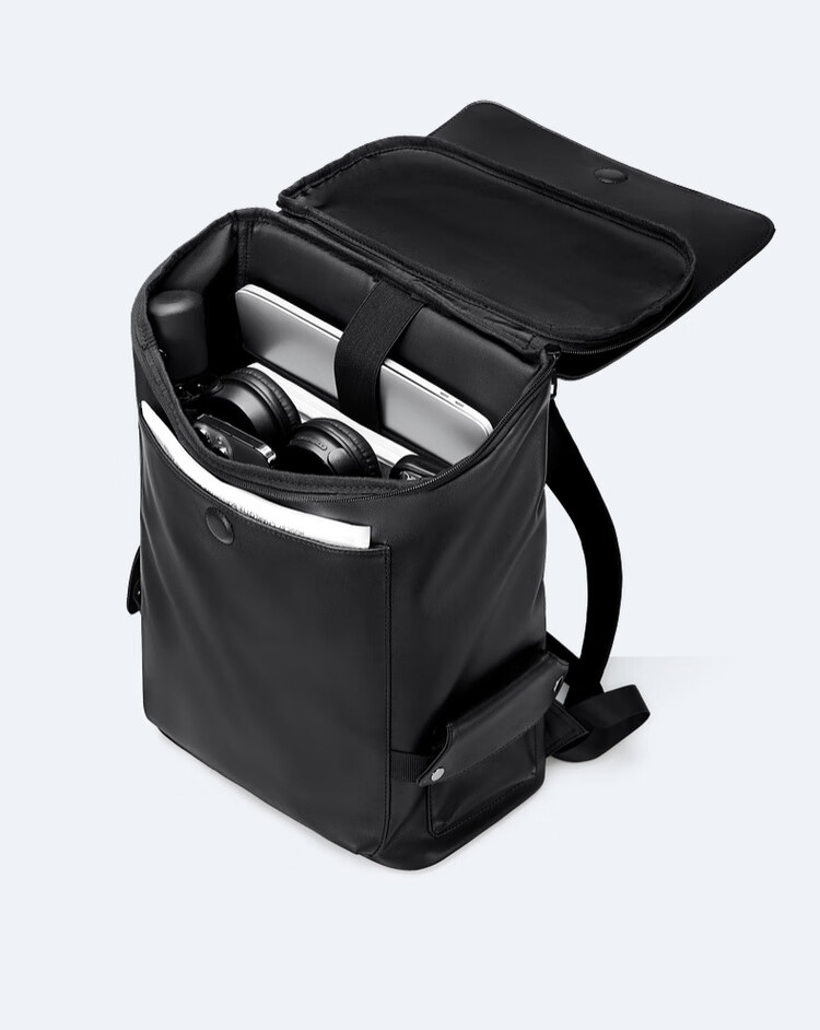 GOLF Backpack for Men, Casual Soft Leather Backpack, Laptop Bag for Students, Flip-Top Travel Outdoor Business Sports Backpack 6