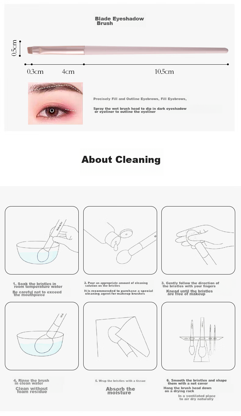 Dongyiyanxuan New Year Gift Set of 5 Wool Eyeshadow Brushes for Eye Details, Blending, Under-Eye Bags, And Concealing 14