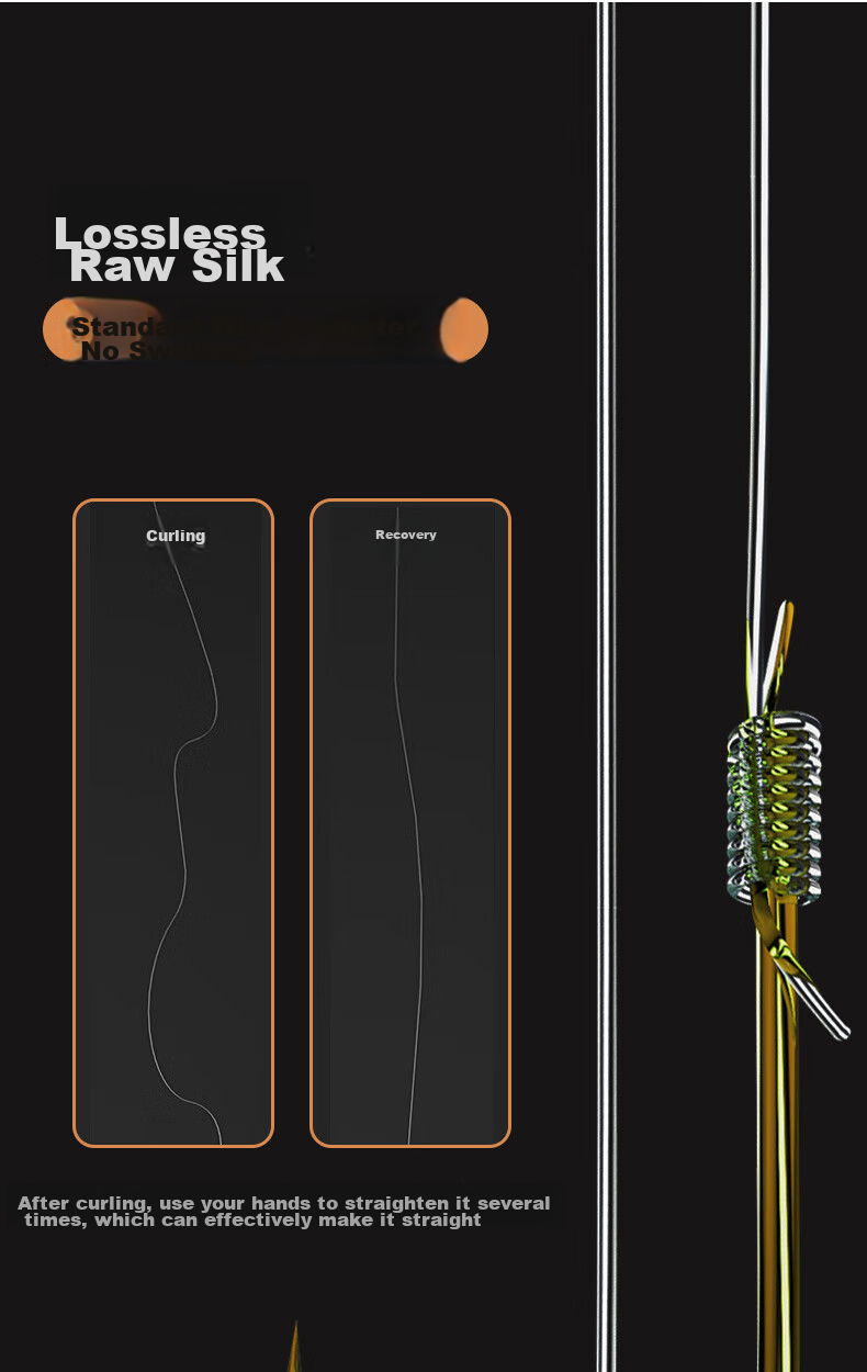Minjianyiren Gold Sleeve Line Double Hook Set Pre-Tied Fishing Line Set with Gold Glaze, Ready-Made Fishing Tackle, Small Baitiao Carp 5