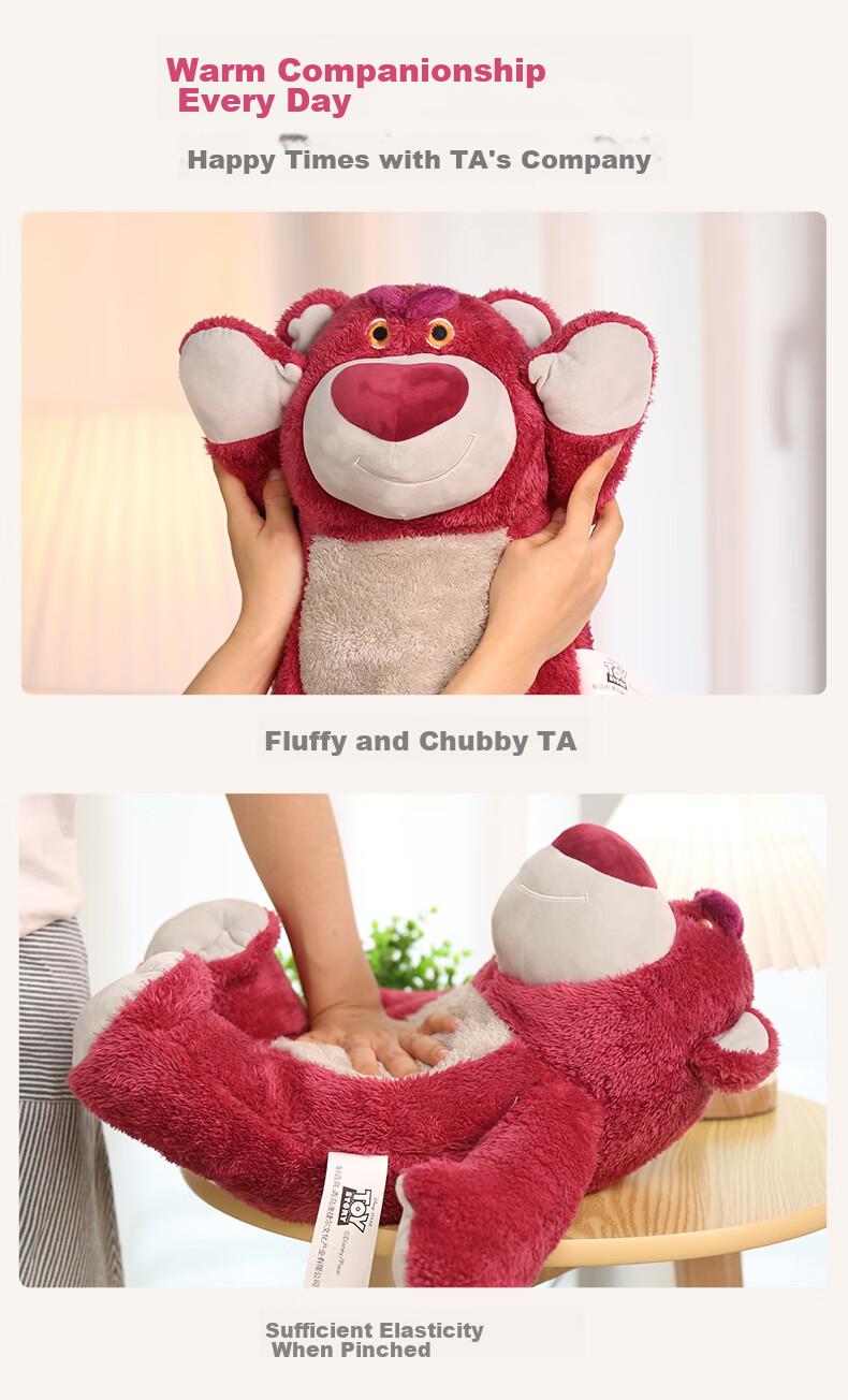 Disney Strawberry Bear Plush Toy Doll, Valentine's Day Gift for Girlfriend, Stuffed Animal Pillow, Birthday Present for Girls 5